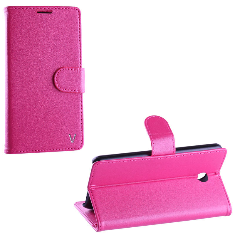 VOLTE-TEL ΘΗΚΗ MEIZU MX5 5.5" LEATHER PU BOOK-STAND PINK