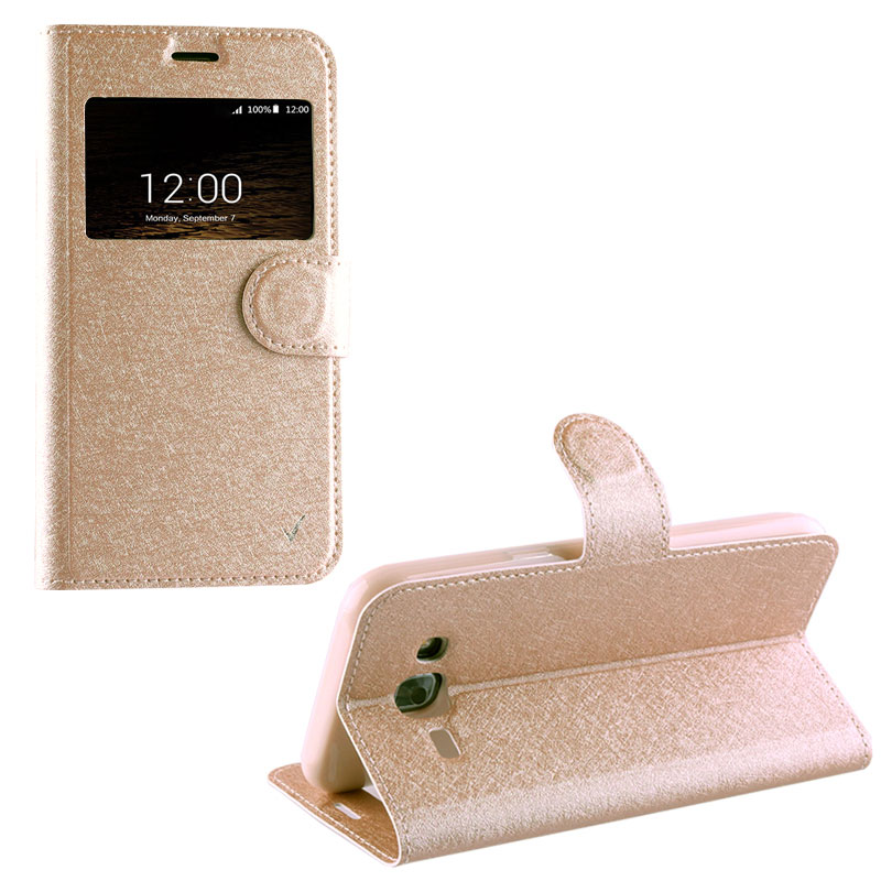 VOLTE-TEL ΘΗΚΗ SAMSUNG NOTE FE LEATHER GOLD-TPU VIEW BOOK STAND