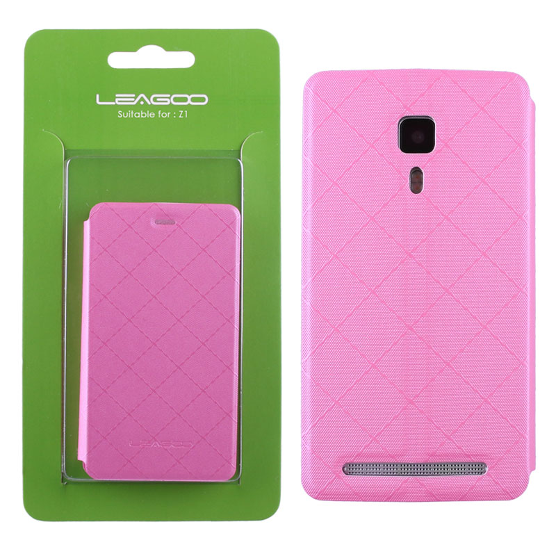 ΘΗΚΗ LEAGOO Z1 LEATHER BOOK CASE PINK OR