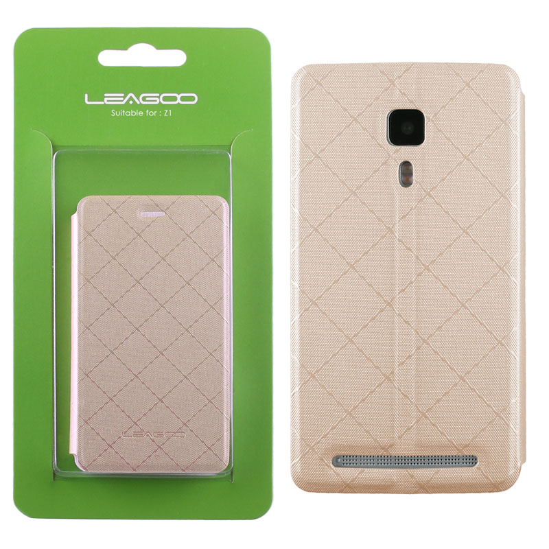 ΘΗΚΗ LEAGOO Z1 LEATHER BOOK CASE GOLD OR