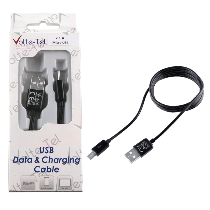 VOLTE-TEL MICRO USB DEVICES LONG USB ΦΟΡΤΙΣΗΣ-DATA VCD05 2.5A 1.2m BLACK