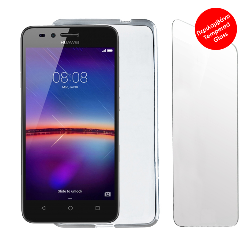 VOLTE-TEL COMBO HUAWEI Y3 II 4.5" TEMPERED 0.30 + ΘΗΚΗ SLIMCOLOR WHITE