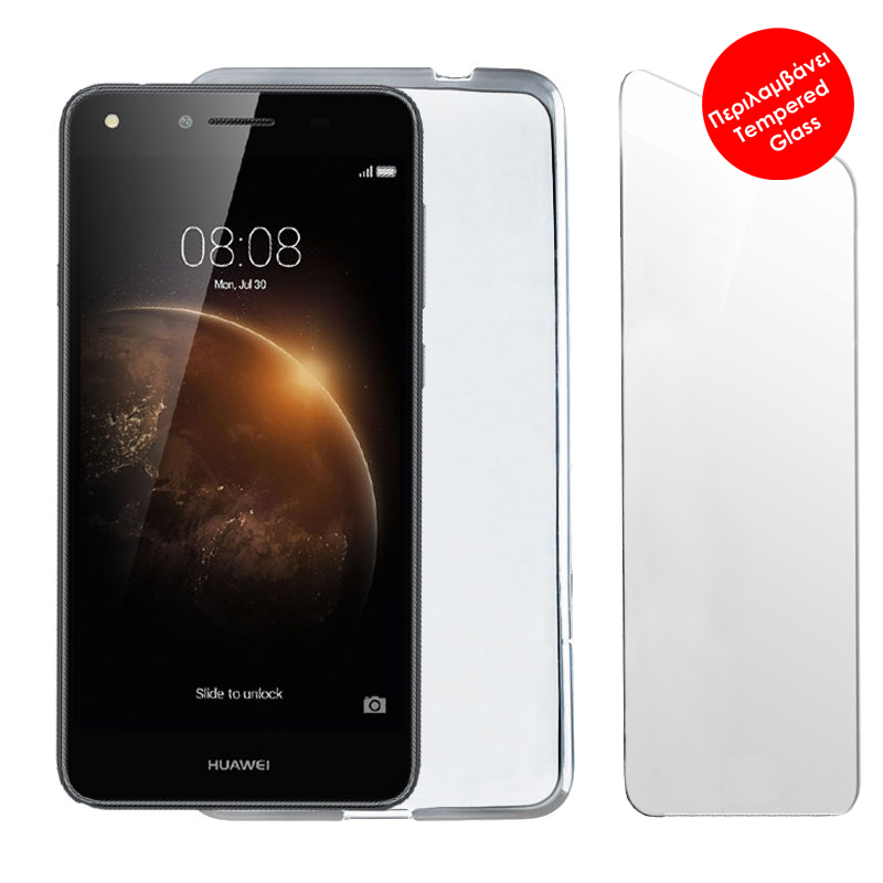VOLTE-TEL COMBO HUAWEI Y6 II 5.5" TEMPERED 0.30 + ΘΗΚΗ SLIMCOLOR WHITE