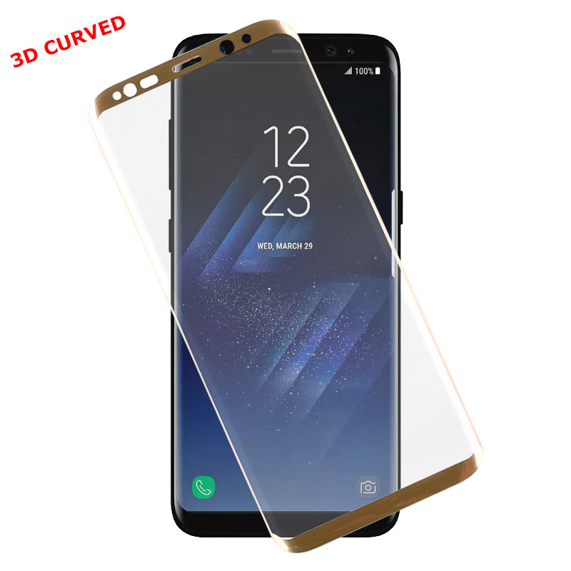 IDOL 1991 TEMPERED GLASS SAMSUNG S8+ G955 6.2"9H 0.30mm 3D CURVED FULL COVER GOLD