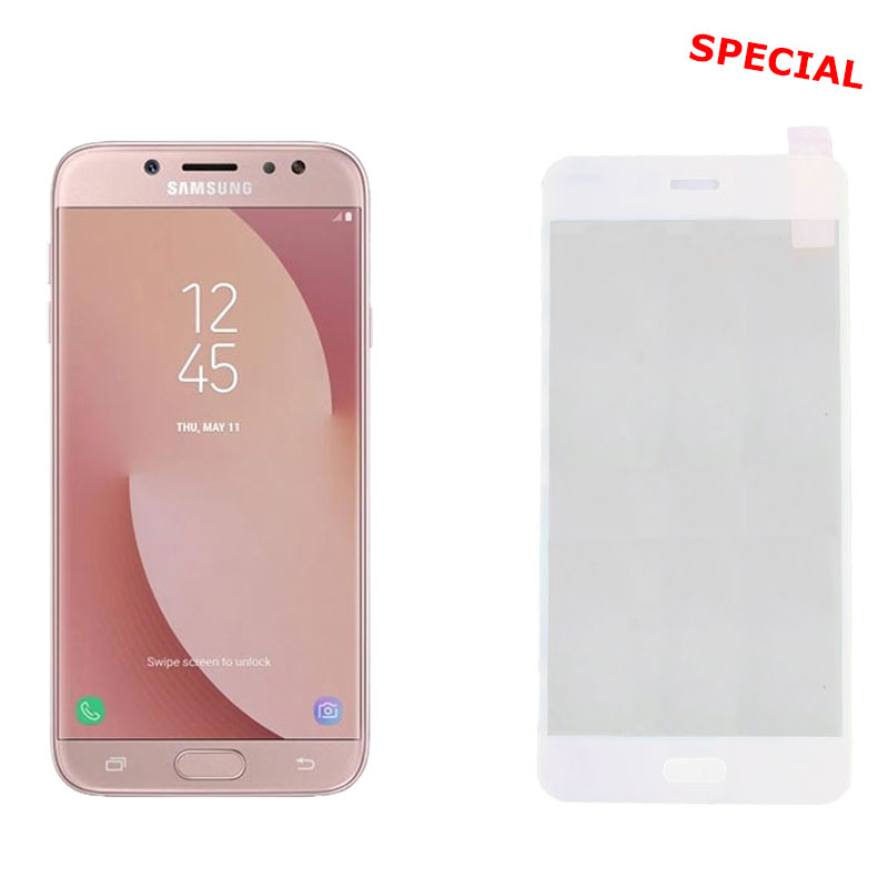 IDOL 1991 TEMPERED GLASS SAMSUNG J7 2017 J730 5.5" 9H 0.25mm 2.5D SPECIAL FULL COVER WHITE