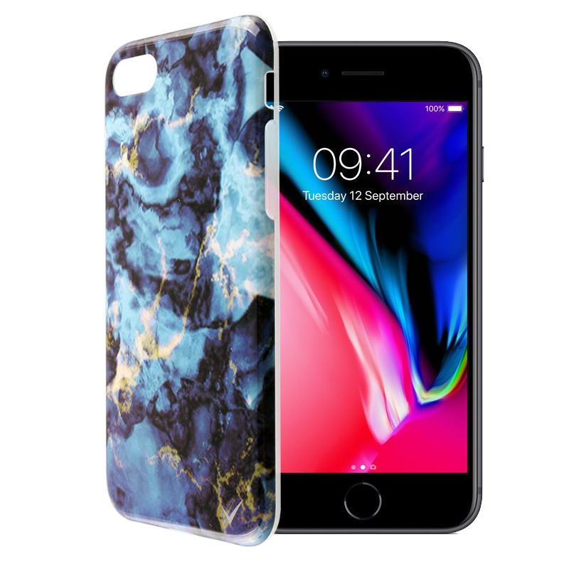 VOLTE-TEL ΘΗΚΗ IPHONE SE 2022/IPHONE SE 2020/IPHONE 8/7 4.7" MARBLE TPU BLUE 05