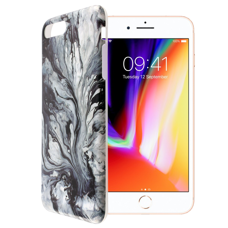 VOLTE-TEL ΘΗΚΗ IPHONE 8 PLUS/7 PLUS 5.5" MARBLE TPU GREY 02