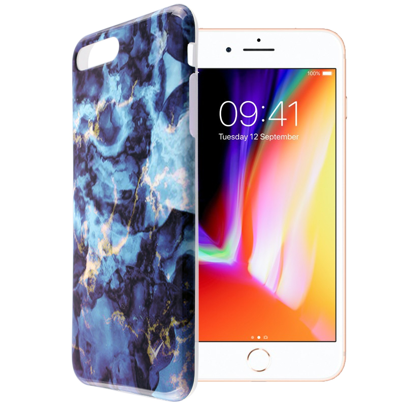 VOLTE-TEL ΘΗΚΗ IPHONE 8 PLUS/7 PLUS 5.5" MARBLE TPU BLUE 05