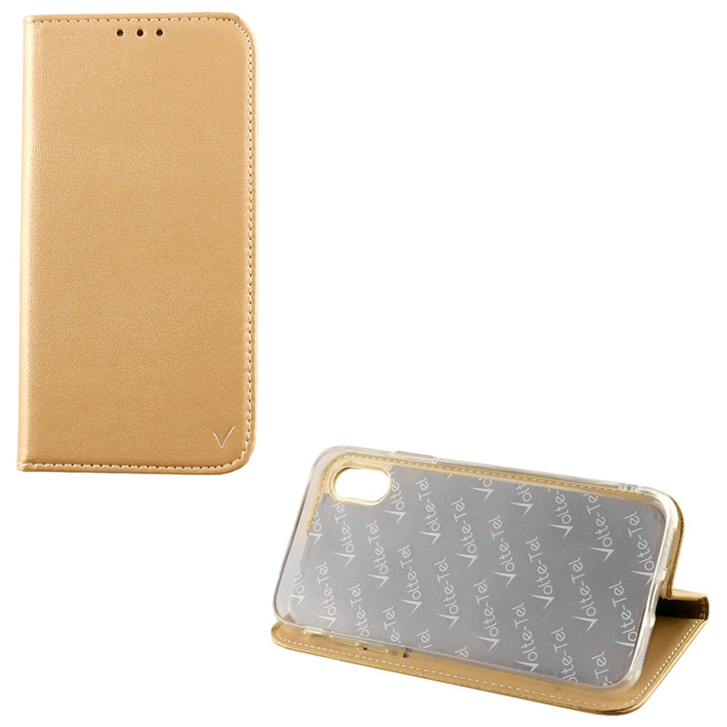 VOLTE-TEL ΘΗΚΗ IPHONE XS MAX 6.5" POCKET MAGNET BOOK STAND GOLD