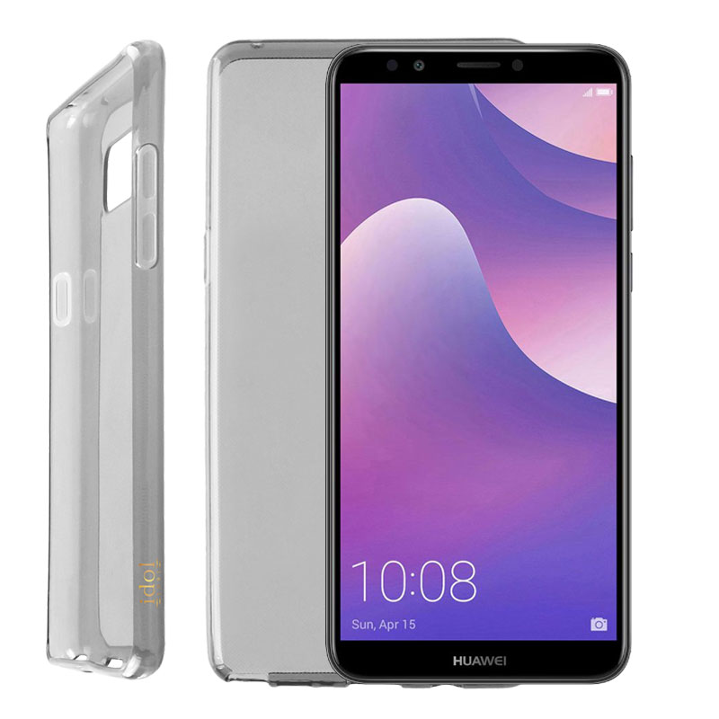 IDOL 1991 ΘΗΚΗ HUAWEI Y7 2018/Y7 PRIME 2018/HONOR 7C 5.99" AIR SLIM TPU ΔΙΑΦΑΝΗ ΓΚΡΙ