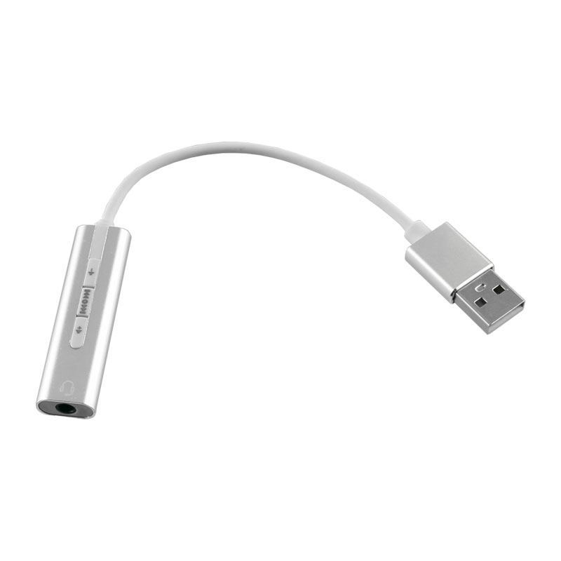 NSP SOUND CARD SC01 USB TO JACK 3.5MM FEMALE FOR MAC/PS4 SILVER
