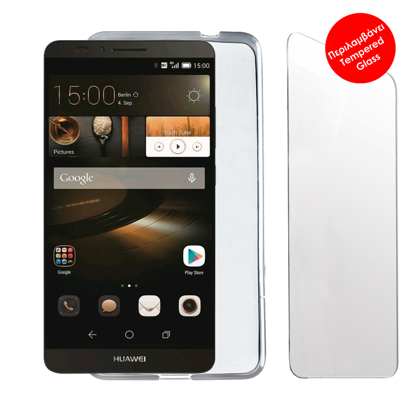 VOLTE-TEL COMBO HUAWEI ASCEND MATE 7 6.0" TEMPERED 0.30 + ΘΗΚΗ SLIMCOLOR WHITE
