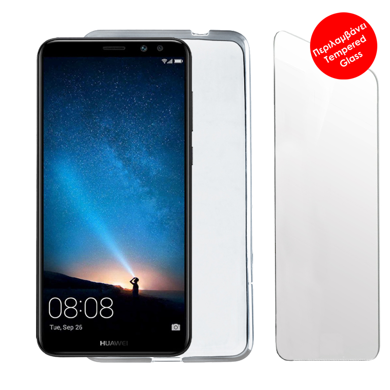 VOLTE-TEL COMBO HUAWEI MATE 10 5.9" TEMPERED 0.30 + ΘΗΚΗ SLIMCOLOR WHITE