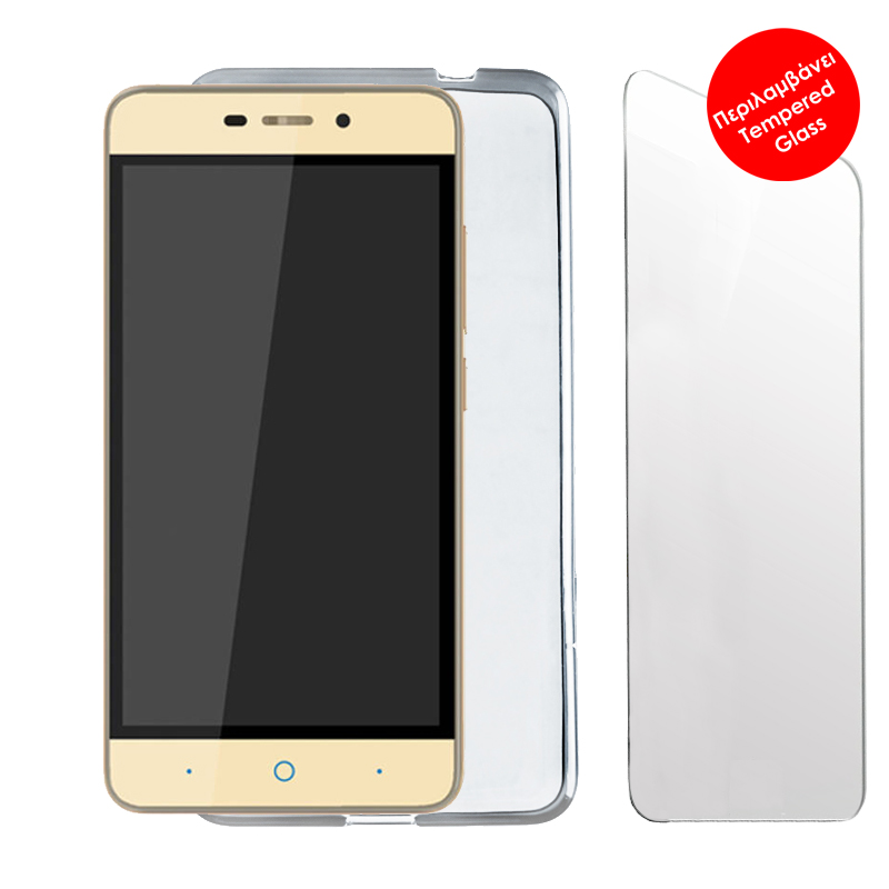 VOLTE-TEL COMBO ZTE BLADE A452 5.0" TEMPERED 0.30 + ΘΗΚΗ SLIMCOLOR WHITE