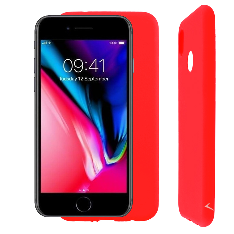 VOLTE-TEL ΘΗΚΗ IPHONE SE 2022/IPHONE SE 2020/IPHONE 8/7 4.7" SILICON TPU FULL CAMERA PROTECTION RED