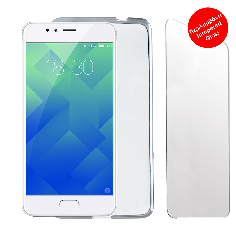 VOLTE-TEL COMBO MEIZU M5S 5.2" TEMPERED 0.30 + ΘΗΚΗ SLIMCOLOR AIR WHITE