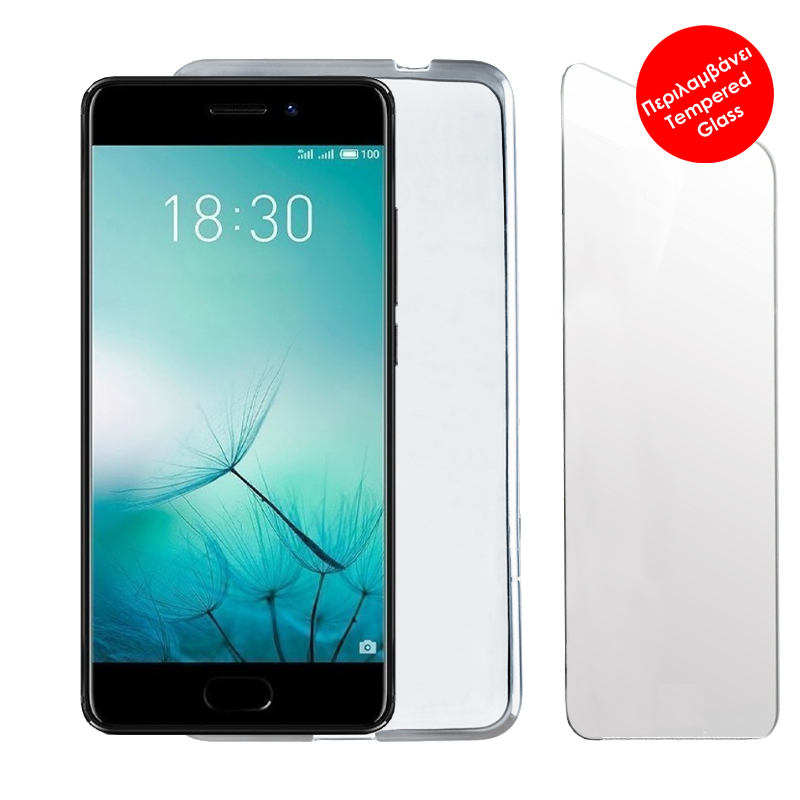 VOLTE-TEL COMBO MEIZU PRO 7 5.2" TEMPERED 0.30 + ΘΗΚΗ SLIMCOLOR AIR WHITE