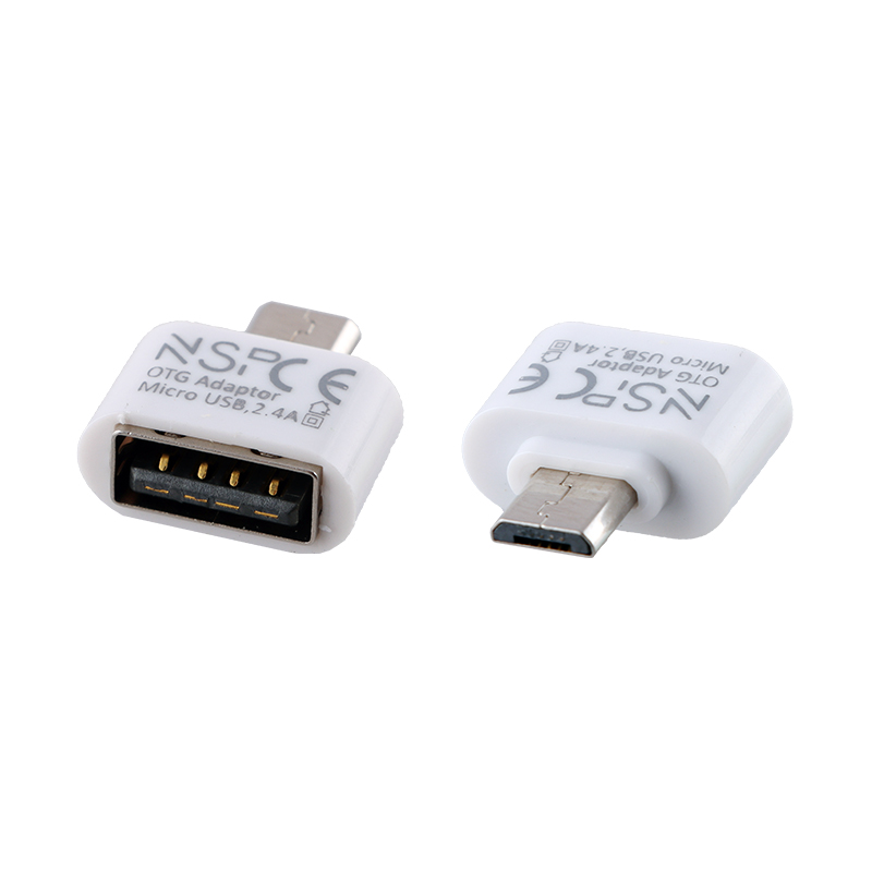 NSP ΜΕΤΑΤΡΟΠΕΑΣ USB 2.0 OTG 2.4A FEMALE ΣΕ MICRO USB MALE WHITE