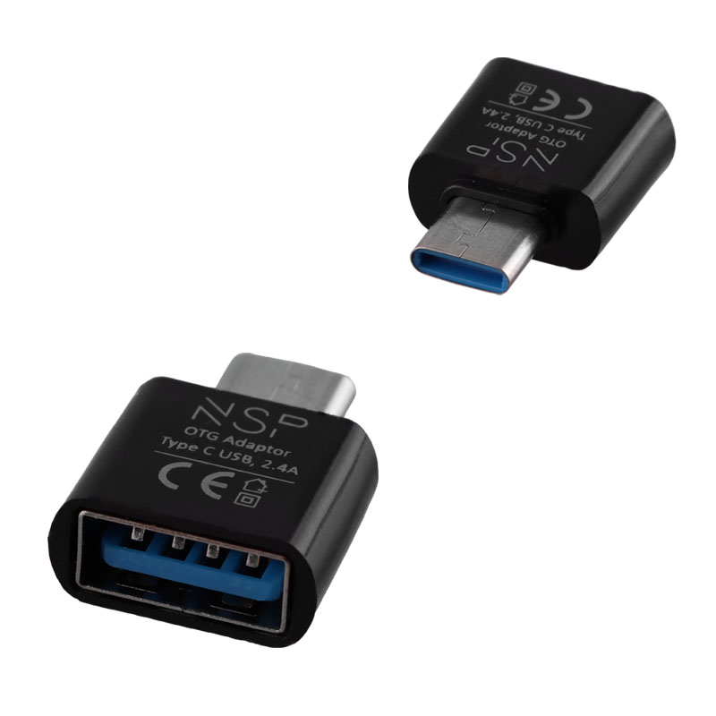 NSP ΜΕΤΑΤΡΟΠΕΑΣ USB 3.0 OTG 2.4A FEMALE ΣΕ TYPE C MALE BLACK