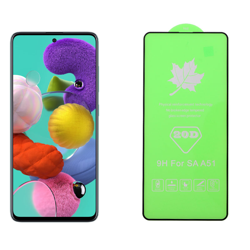 IDOL 1991 TEMPERED GLASS SAMSUNG A51 2019 A515 6.5" 9H 0.25mm 20D FULL GLUE SEMI CURVED BLACK