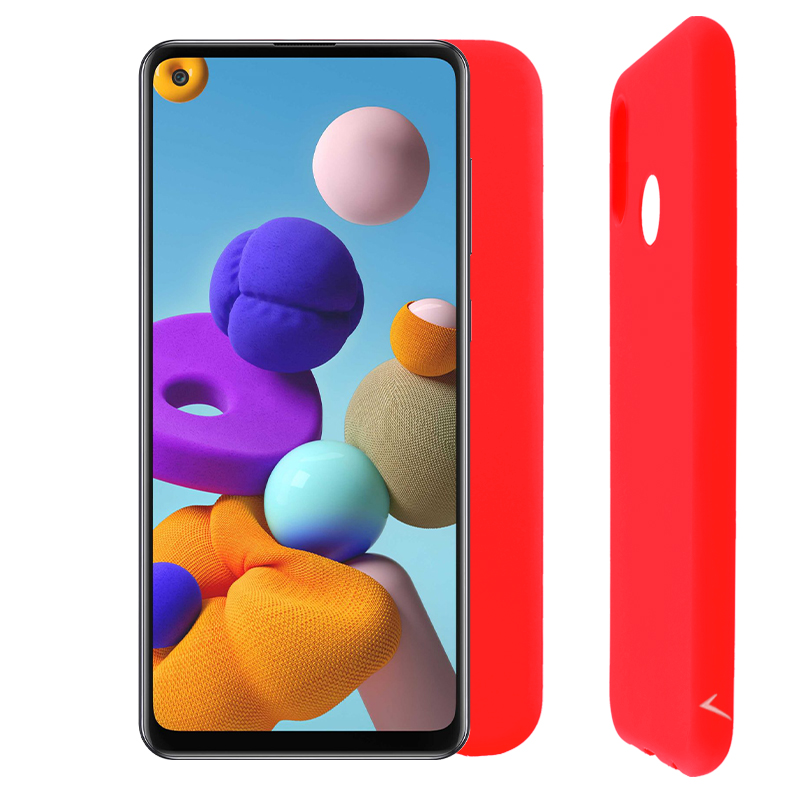 VOLTE-TEL ΘΗΚΗ SAMSUNG A21 A215 6.5" SILICON TPU CAMERA GUARD RED