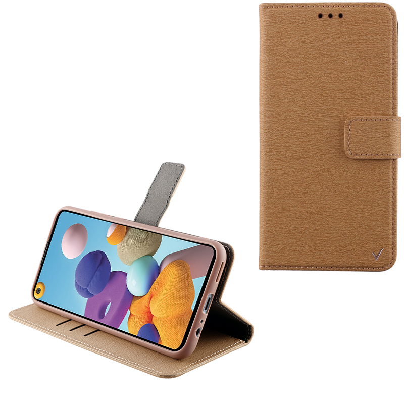 VOLTE-TEL ΘΗΚΗ SAMSUNG A21 A215 6.5" ALLURE MAGNET BOOK STAND CLIP GOLD