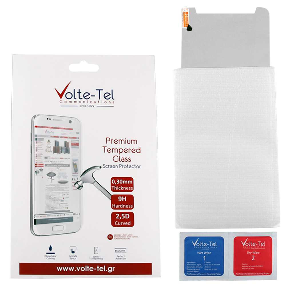 VOLTE-TEL TEMPERED GLASS SAMSUNG TAB ACTIVE PRO T540/T547 10.1" 9H 0.30mm 2.5D FULL GLUE FULL COVER