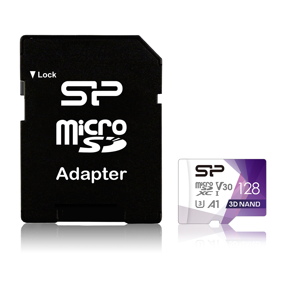 SILICON POWER micro SDHC 128GB CLASS 10 UHS-1 U3 V30 SUPERIOR PRO +SD ADAPTOR SP128GBSTXDU3V20AB