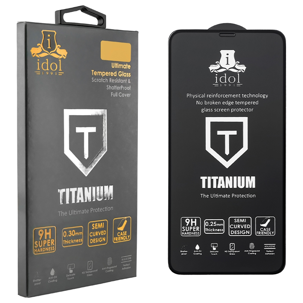 IDOL 1991 TEMPERED GLASS XIAOMI REDMI NOTE 10 PRO 6.67" 9H 0.25mm TITANIUM SEMI CURVED FULL GLUE BLACK