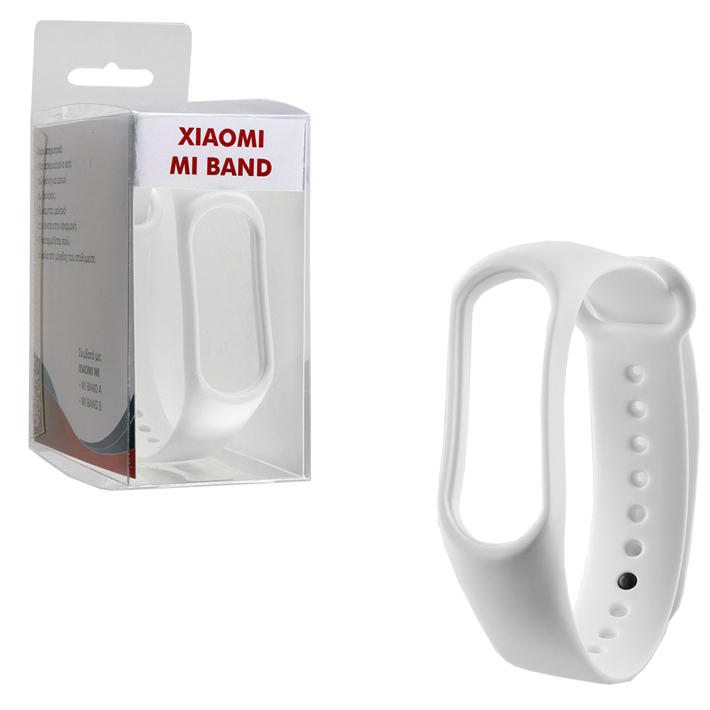 VOLTE-TEL ΛΟΥΡΑΚΙ ΡΟΛΟΓΙΟΥ ΣΙΛΙΚΟΝΗΣ XIAOMI MI BAND 4/MI BAND 3 WHITE