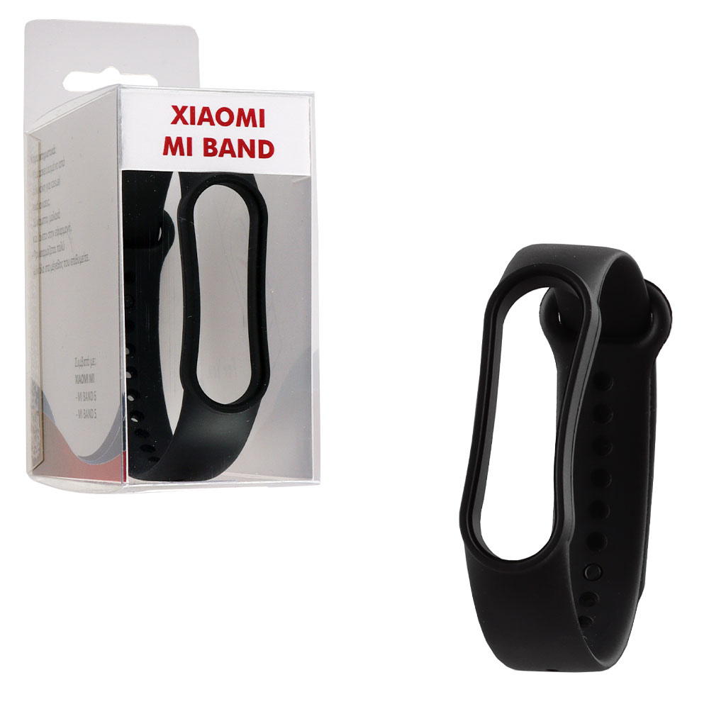 VOLTE-TEL ΛΟΥΡΑΚΙ ΡΟΛΟΓΙΟΥ ΣΙΛΙΚΟΝΗΣ XIAOMI MI BAND 5/MI BAND 6 BLACK