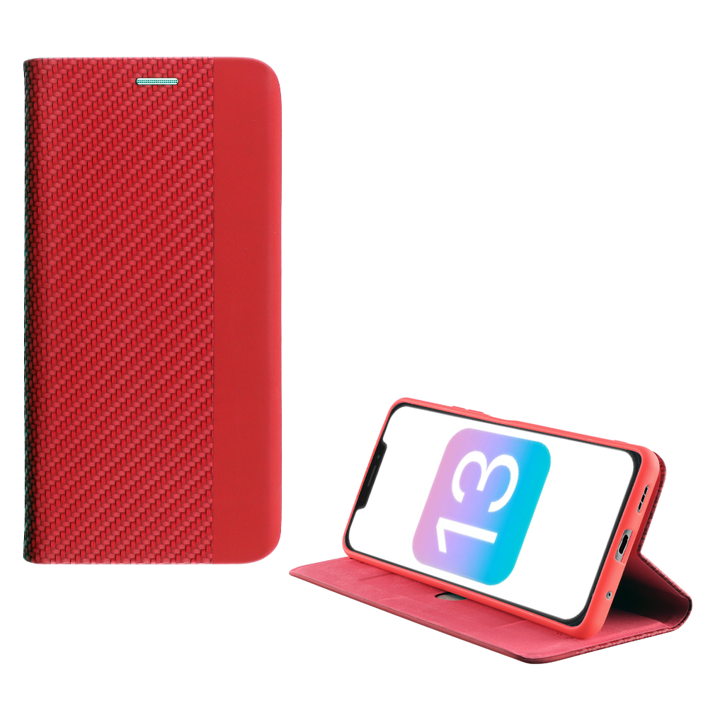 IDOL 1991 ΘΗΚΗ IPHONE 13 6.1" ELITE ANTI-RFID BOOK STAND RED