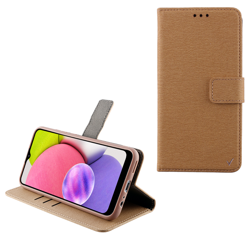 VOLTE-TEL ΘΗΚΗ SAMSUNG A03s A037 6.5" ALLURE MAGNET BOOK STAND CLIP GOLD