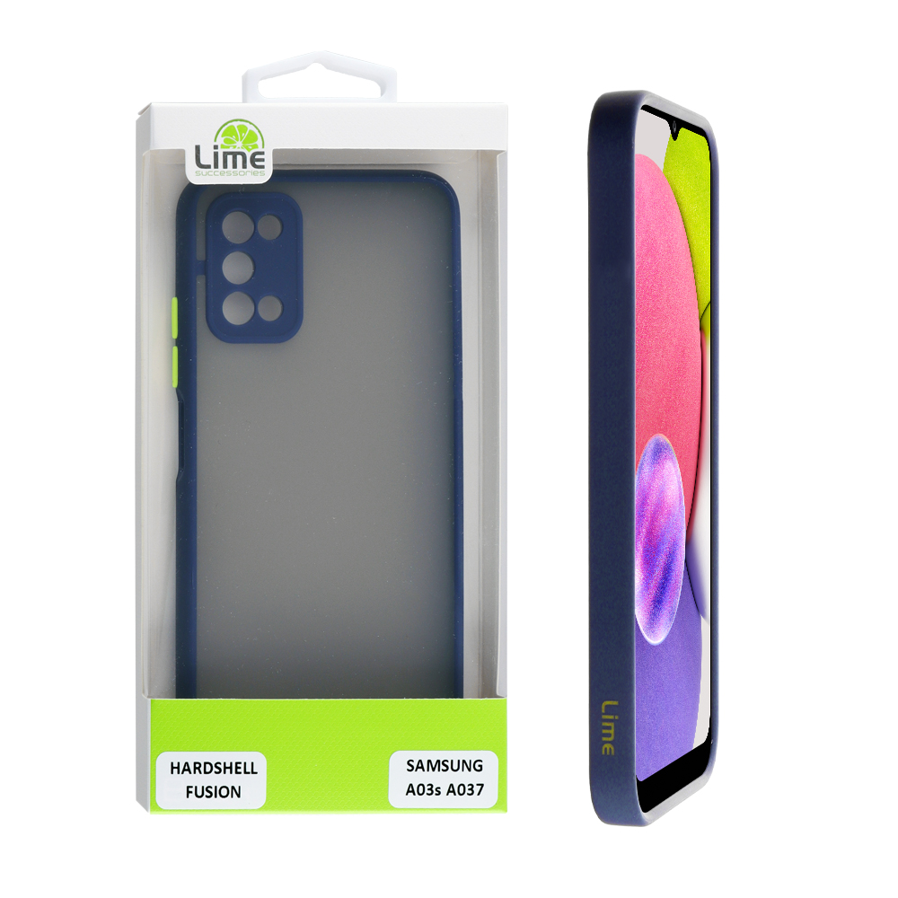 LIME ΘΗΚΗ SAMSUNG A03s A037 6.5" HARDSHELL FUSION FULL CAMERA PROTECTION BLUE WITH YELLOW KEYS