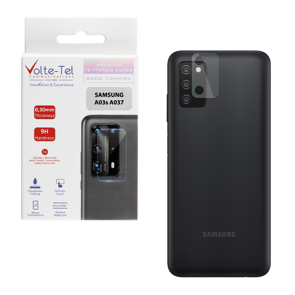 VOLTE-TEL TEMPERED GLASS SAMSUNG A03s A037 6.5" 9H 0.30mm FOR CAMERA