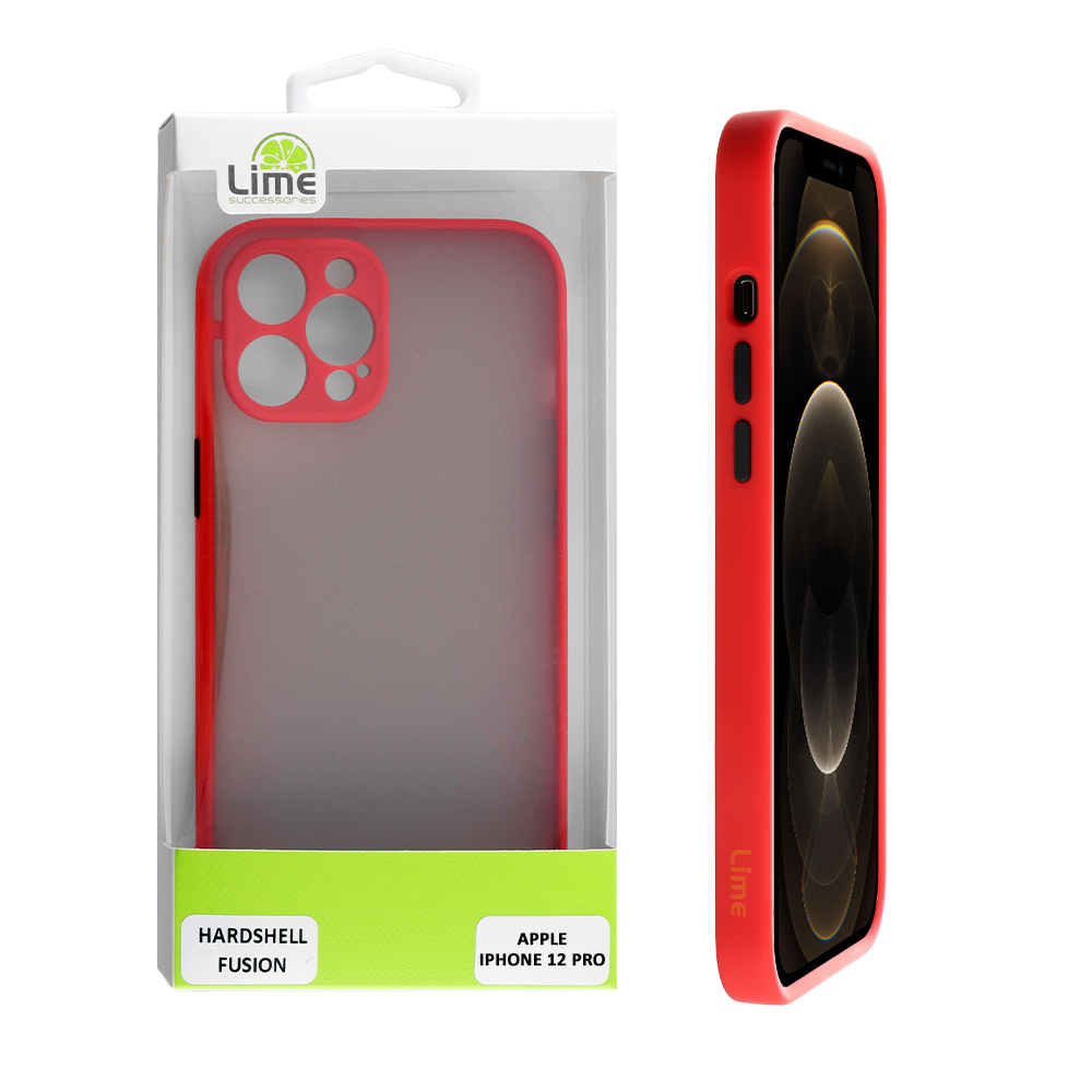 LIME ΘΗΚΗ IPHONE 12 PRO 6.1" HARDSHELL FUSION FULL CAMERA PROTECTION RED WITH BLACK KEYS