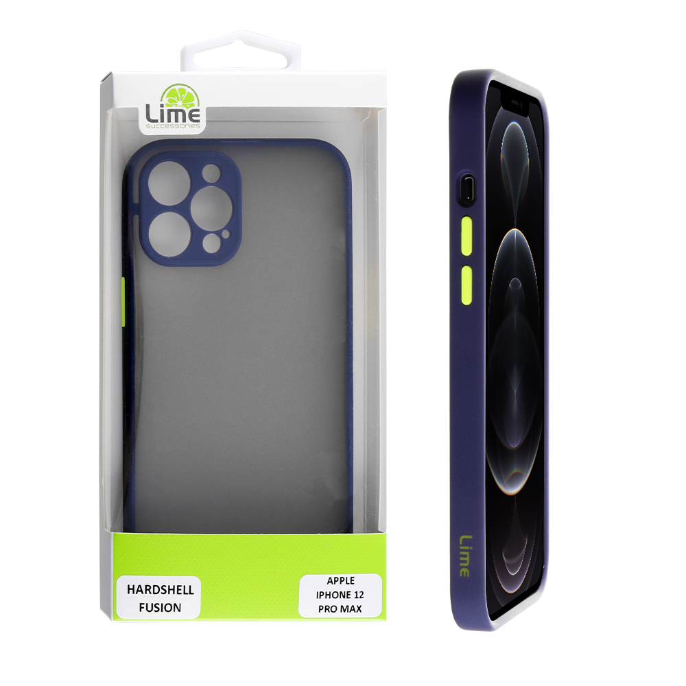 LIME ΘΗΚΗ IPHONE 12 PRO MAX 6.7" HARDSHELL FUSION FULL CAMERA PROTECTION BLUE WITH YELLOW KEYS