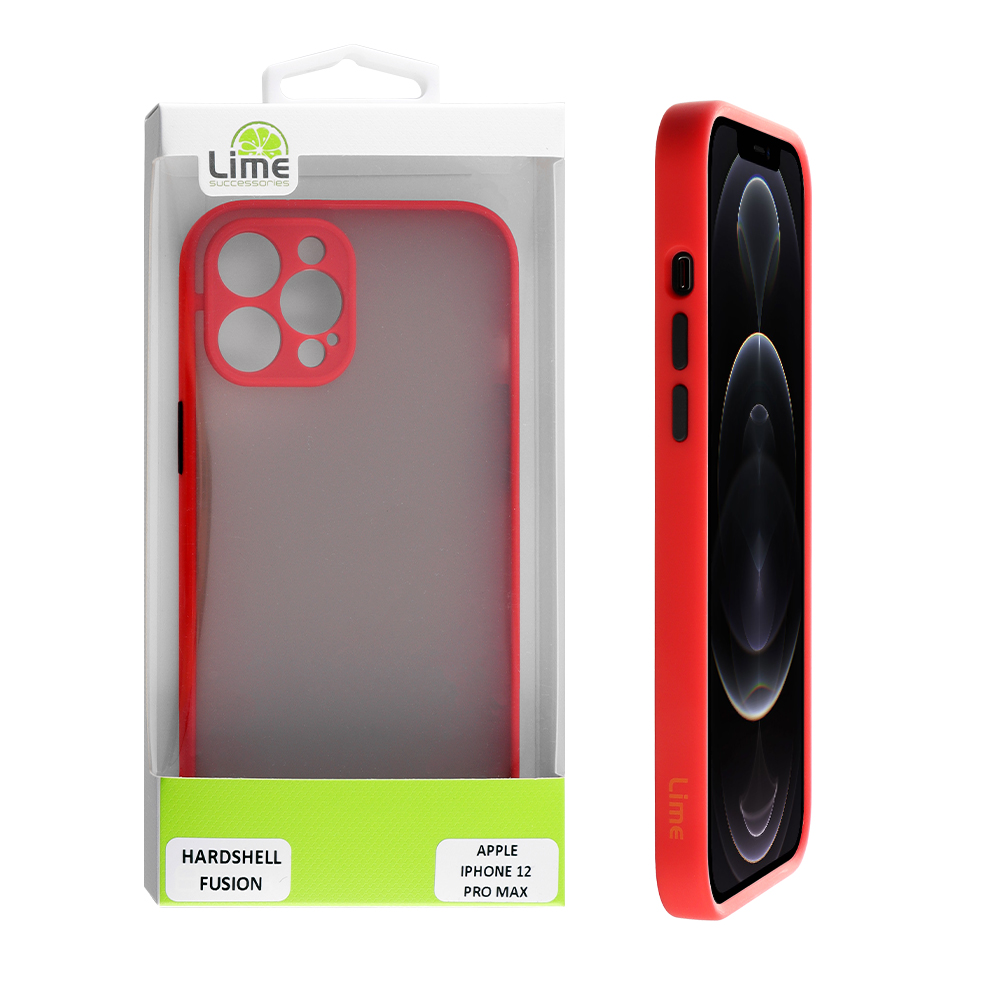LIME ΘΗΚΗ IPHONE 12 PRO MAX 6.7" HARDSHELL FUSION FULL CAMERA PROTECTION RED WITH BLACK KEYS