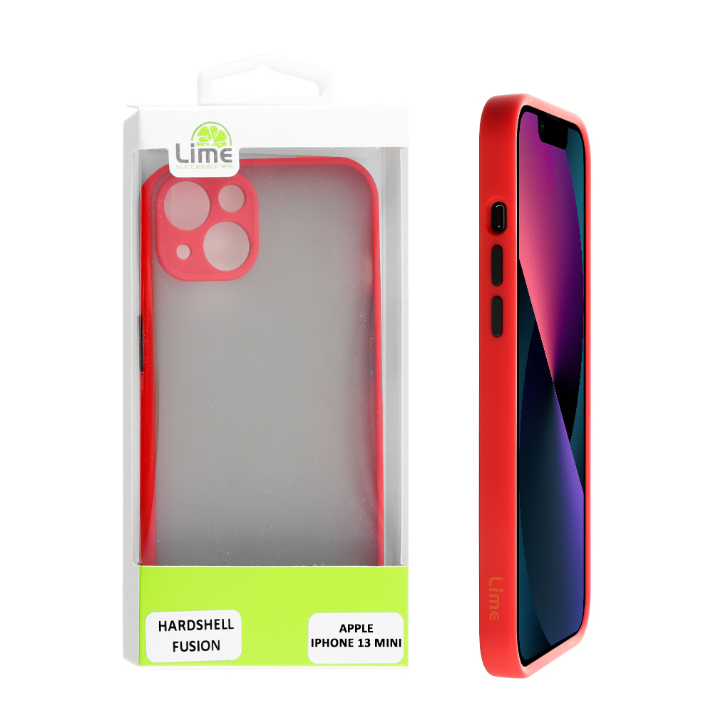 LIME ΘΗΚΗ IPHONE 13 MINI 5.4" HARDSHELL FUSION FULL CAMERA PROTECTION RED WITH BLACK KEYS