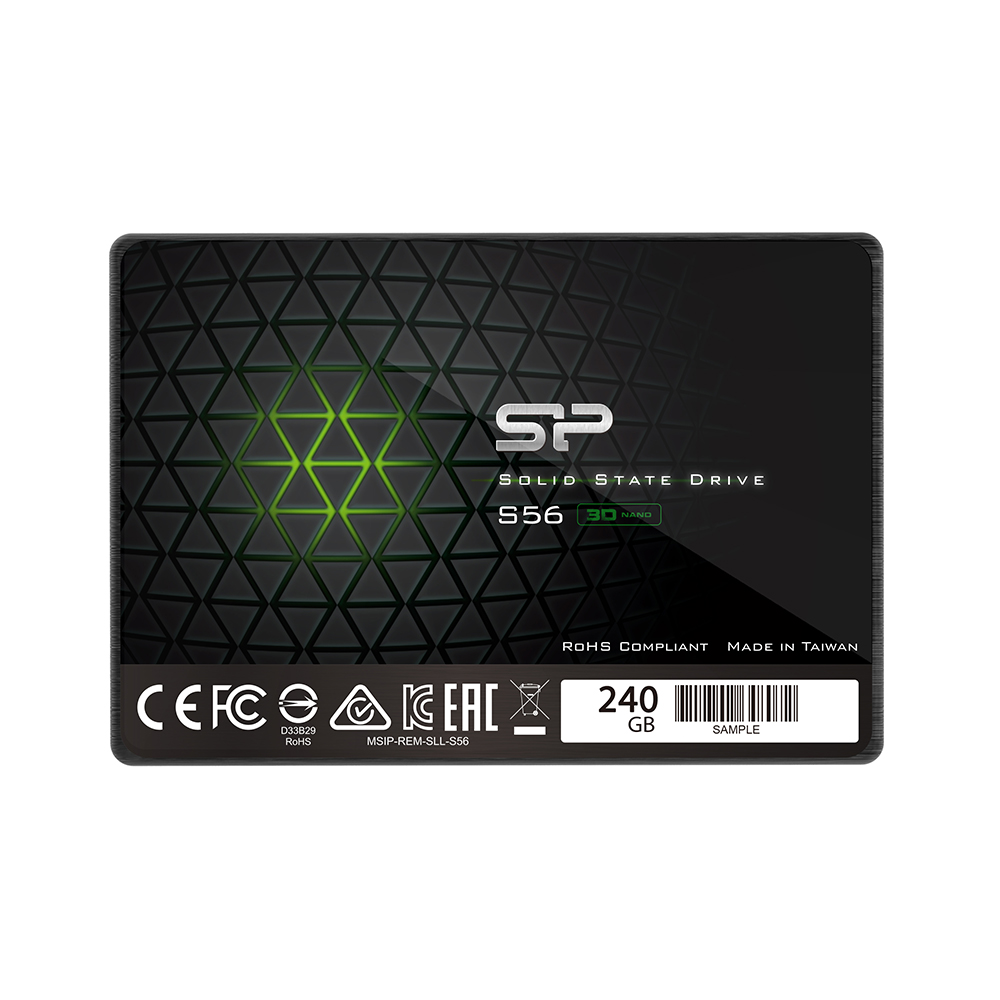 SILICON POWER 2.5" S56 SSD SATA III TCL 3D NAND 240GB 6GB/SEC R/W 560/530MB/s SLIM DESIGN GREEN
