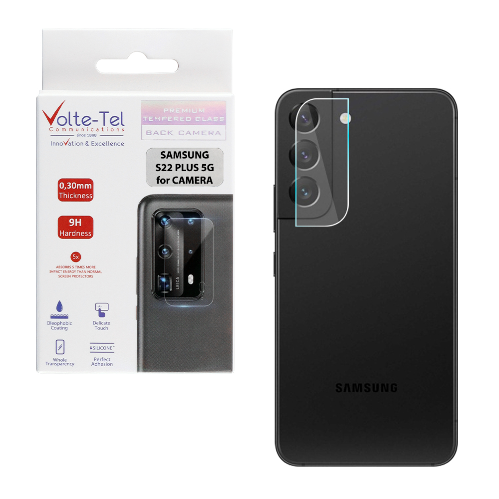 VOLTE-TEL TEMPERED GLASS SAMSUNG S22 PLUS 5G 6.6" 9H 0.30mm FOR CAMERA