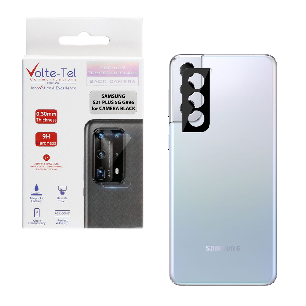 VOLTE-TEL TEMPERED GLASS SAMSUNG S21 PLUS 5G G996 6.7" 9H 0.25mm 3D CURVED FOR CAMERA BLACK