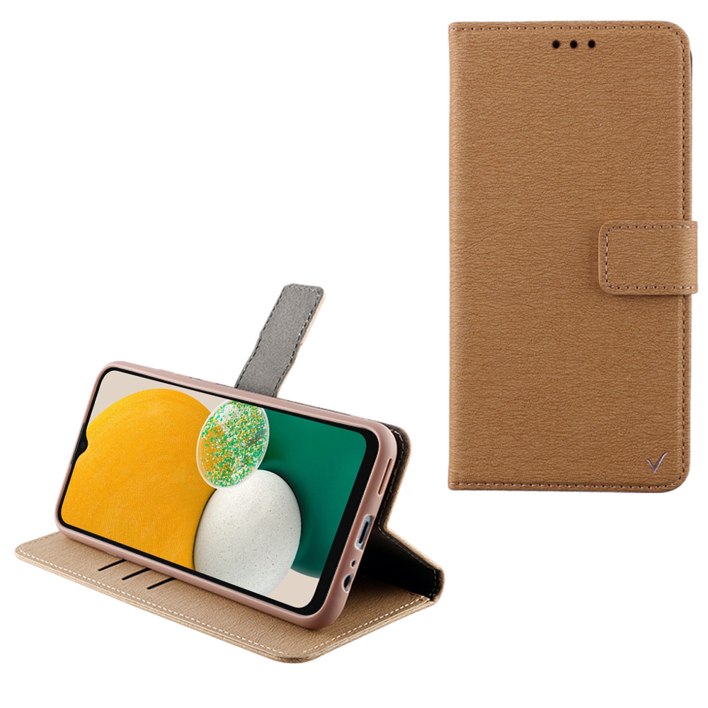 VOLTE-TEL ΘΗΚΗ SAMSUNG A04s A047/A13 5G A136U 6.5" ALLURE MAGNET BOOK STAND CLIP GOLD
