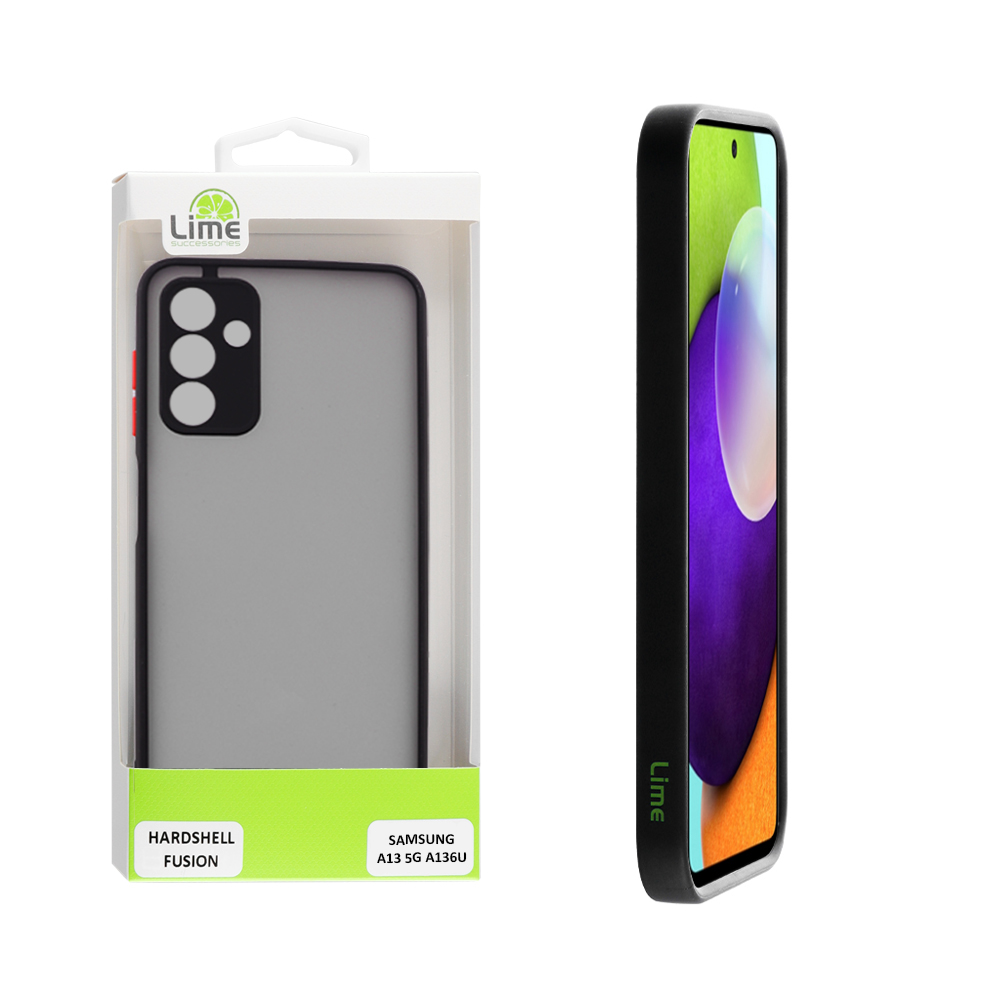 LIME ΘΗΚΗ SAMSUNG A04s A047/A13 5G A136U 6.5" HARDSHELL FUSION FULL CAMERA PROTECTION BLACK WITH RED KEYS