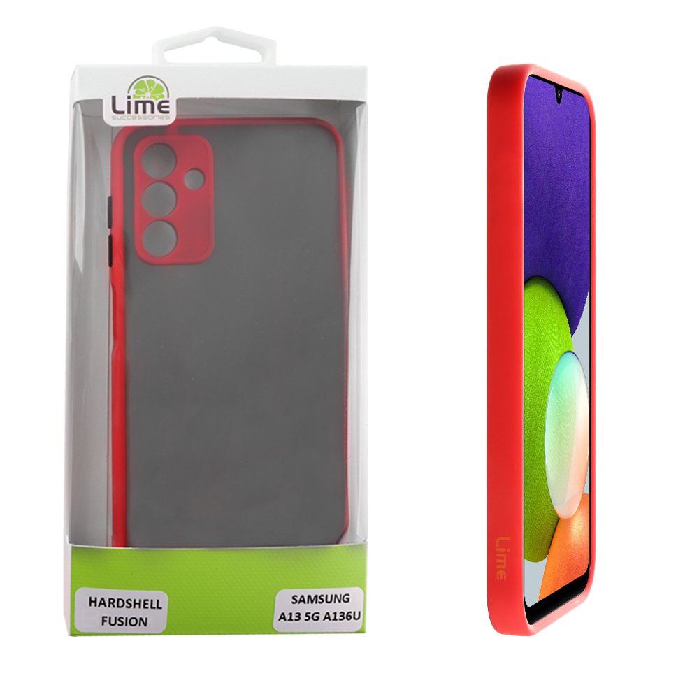 LIME ΘΗΚΗ SAMSUNG A04s A047/A13 5G A136U 6.5" HARDSHELL FUSION FULL CAMERA PROTECTION RED WITH BLACK KEYS