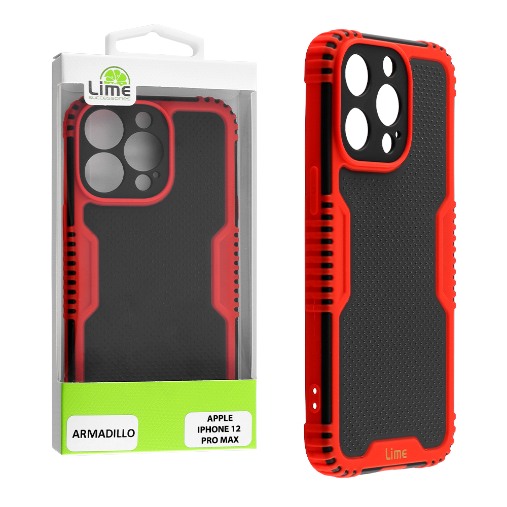 LIME ΘΗΚΗ IPHONE 12 PRO MAX 6.7" ARMADILLO FULL CAMERA PROTECTION RED