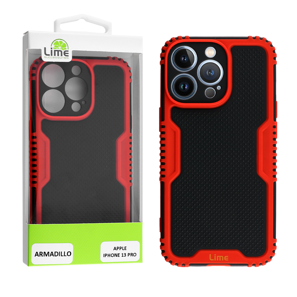 LIME ΘΗΚΗ IPHONE 13 PRO 6.1" ARMADILLO FULL CAMERA PROTECTION RED