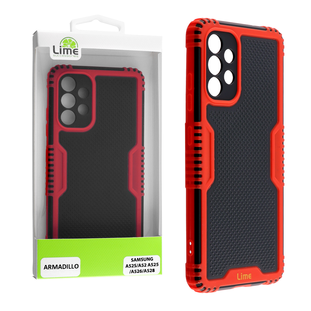 LIME ΘΗΚΗ SAMSUNG A52S/A52 A525/A526/A528 6.5" ARMADILLO FULL CAMERA PROTECTION RED