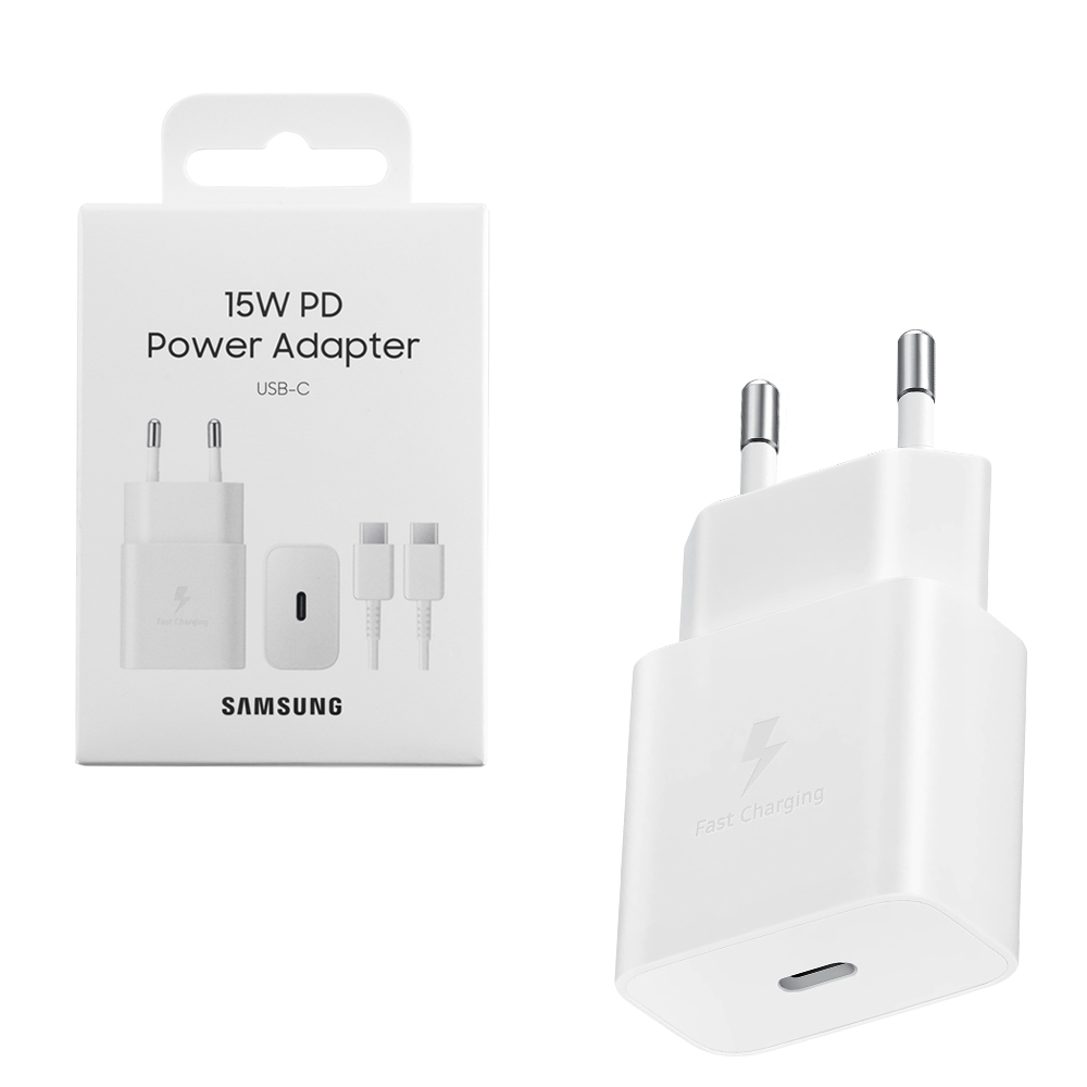 TRAVEL SAMSUNG EP-T1510XWEGEU TYPE C 5V 2A 15W FAST CHARGE+USB DATA TYPE C TO TYPE C WHITE PACKING OR