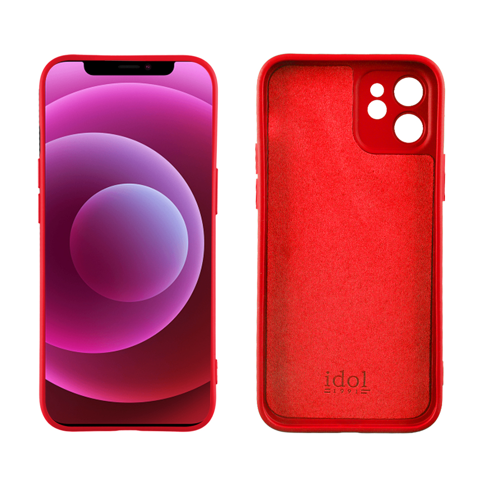 IDOL 1991 ΘΗΚΗ IPHONE 12 MINI 5.4" VELVET TPU 4 SIDE FULL CAMERA PROTECTION RED